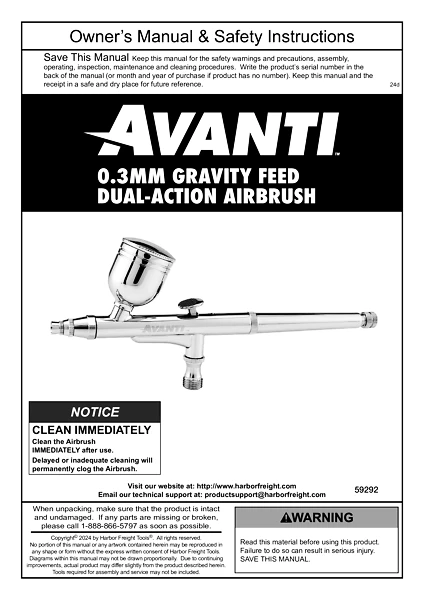 Airbrush Manual model Avanti Airbrush Manual model Avanti